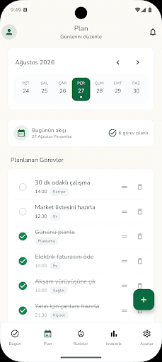 Benim Günlerim: Günlük Takip Ekran Görüntüsü 2